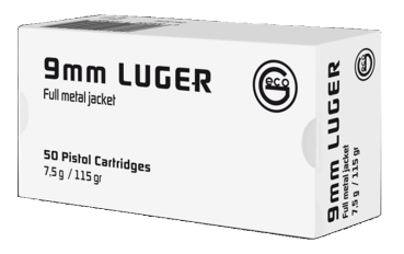 GECO 9mm Luger 115gr, weiße Verpackung, per 1.000 Schuß